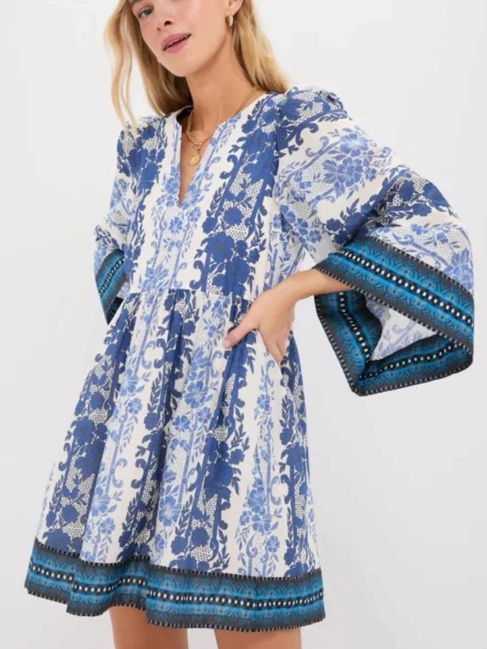 TUCKERNUCK Izzie Cotton Voile Dress in Bondi Blues Floral - M